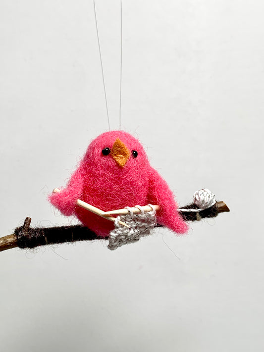 Knitting Bird Ornament