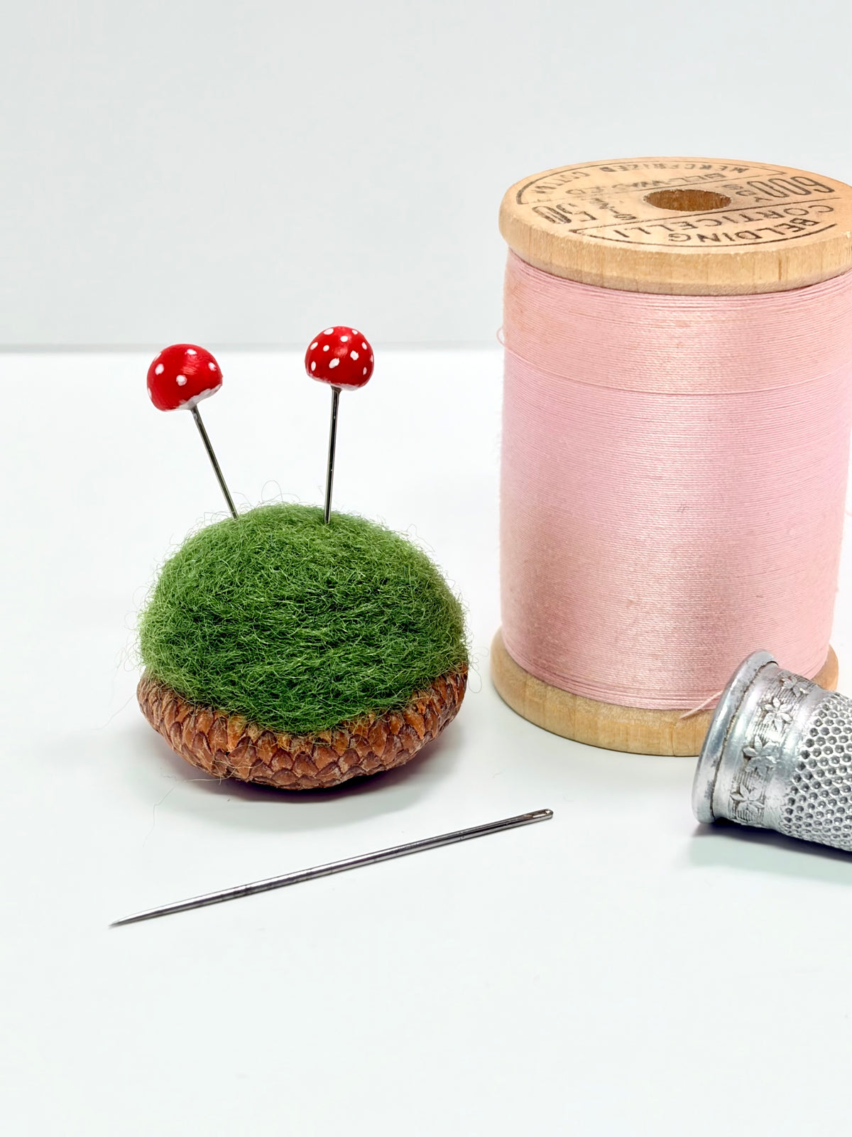 Acorn Cap Mushroom Patch Pin Cushion