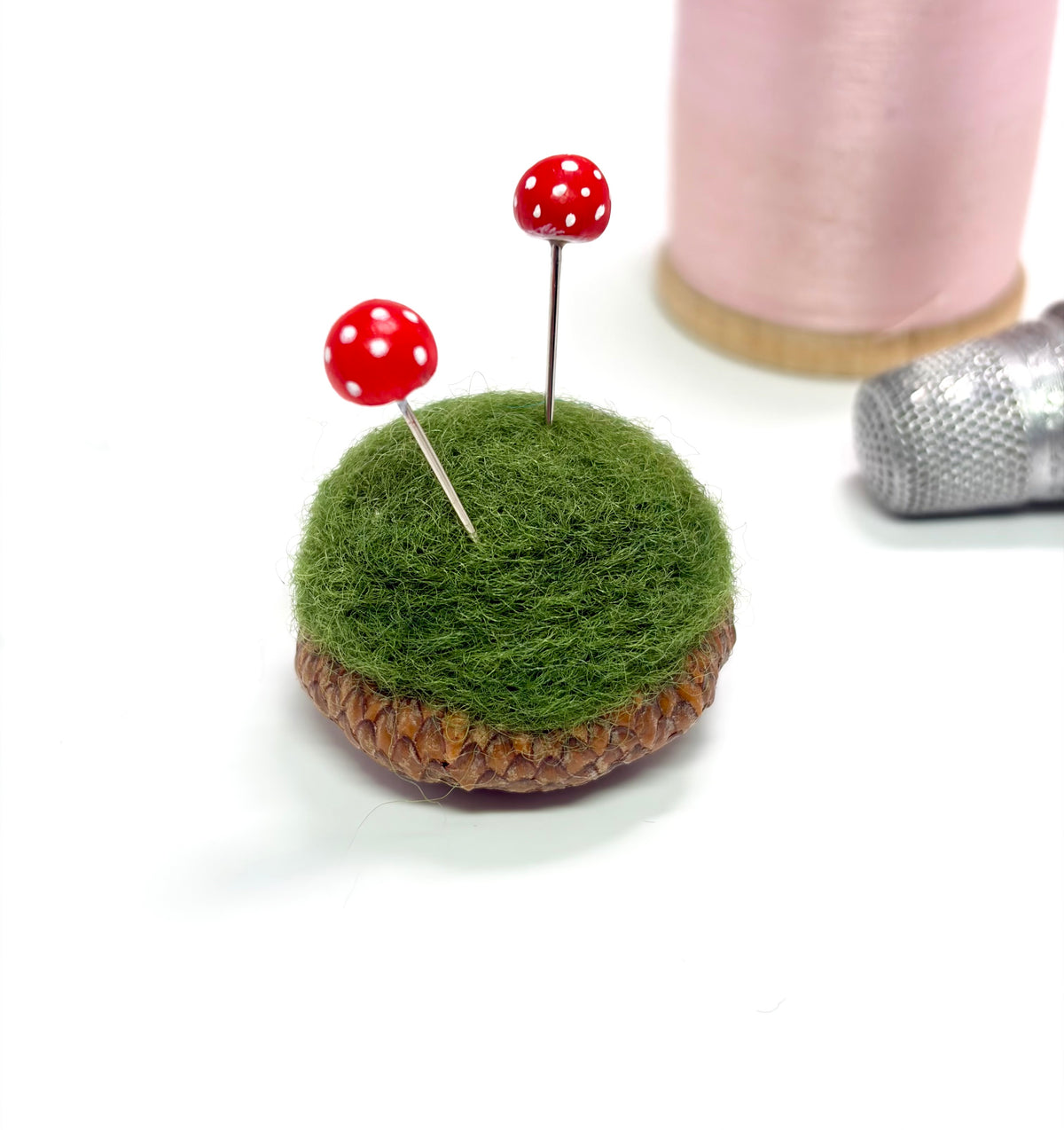 Acorn Cap Mushroom Patch Pin Cushion