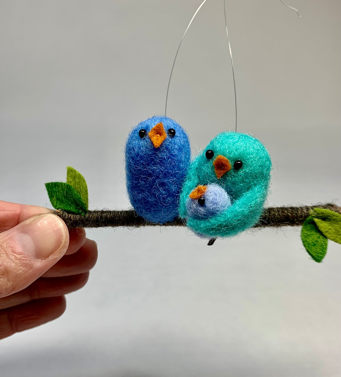 Blue Bird Family Ornament