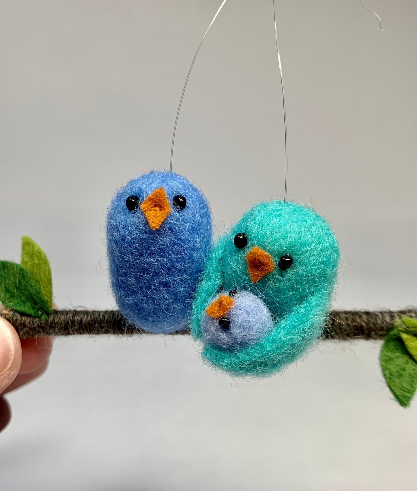 Blue Bird Family Ornament