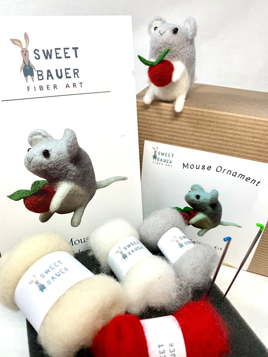 Mouse Needle Felting Kit, DIY Ornament Craft Kit for Beginner