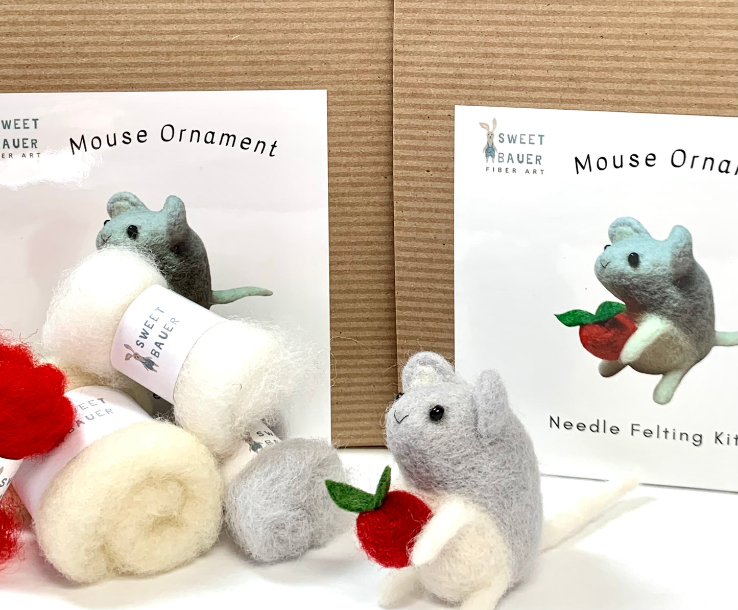 Mouse Needle Felting Kit, DIY Ornament Craft Kit for Beginner