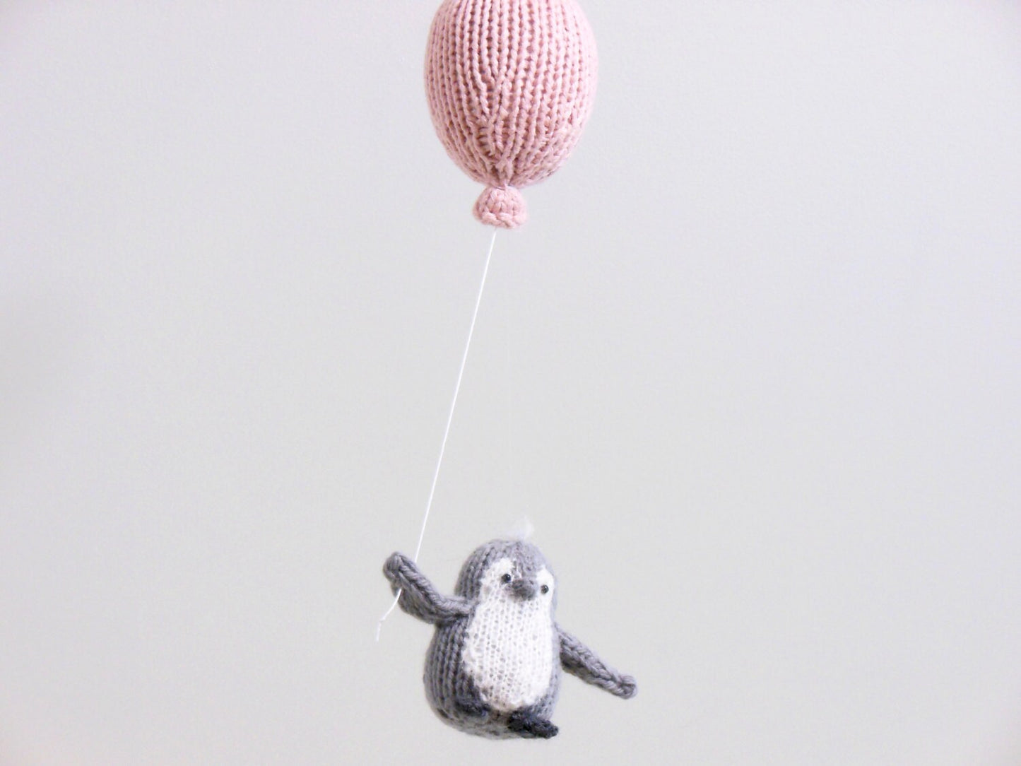 Penguin Flying Away with Balloon Mobile