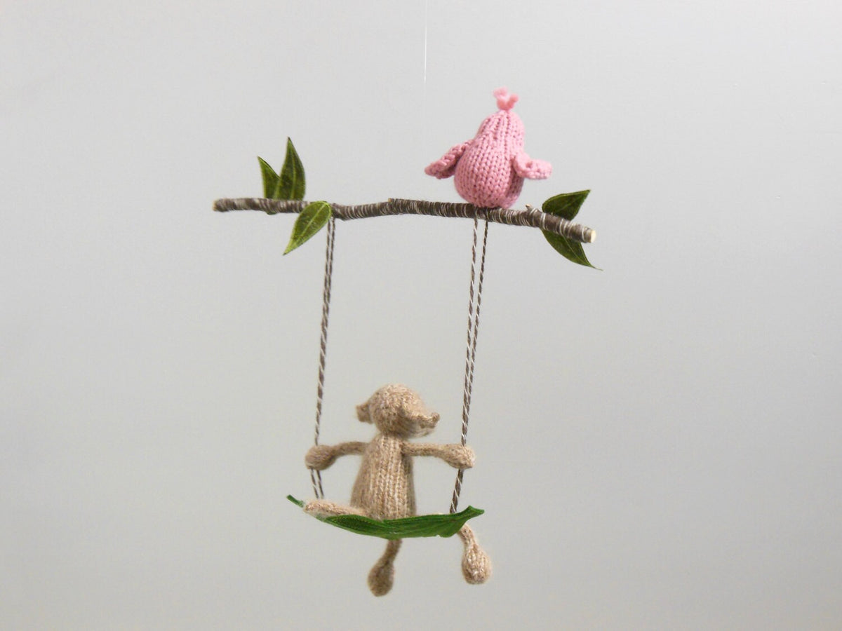 Golden Retriever on a Leaf Swing Mobile