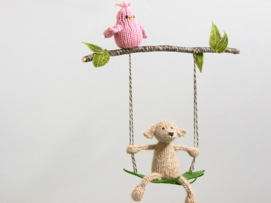 Golden Retriever on a Leaf Swing Mobile