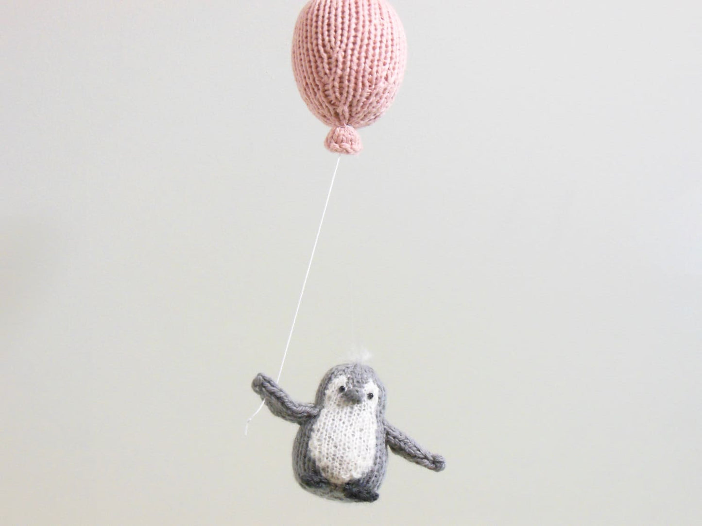 Penguin Flying Away with Balloon Mobile