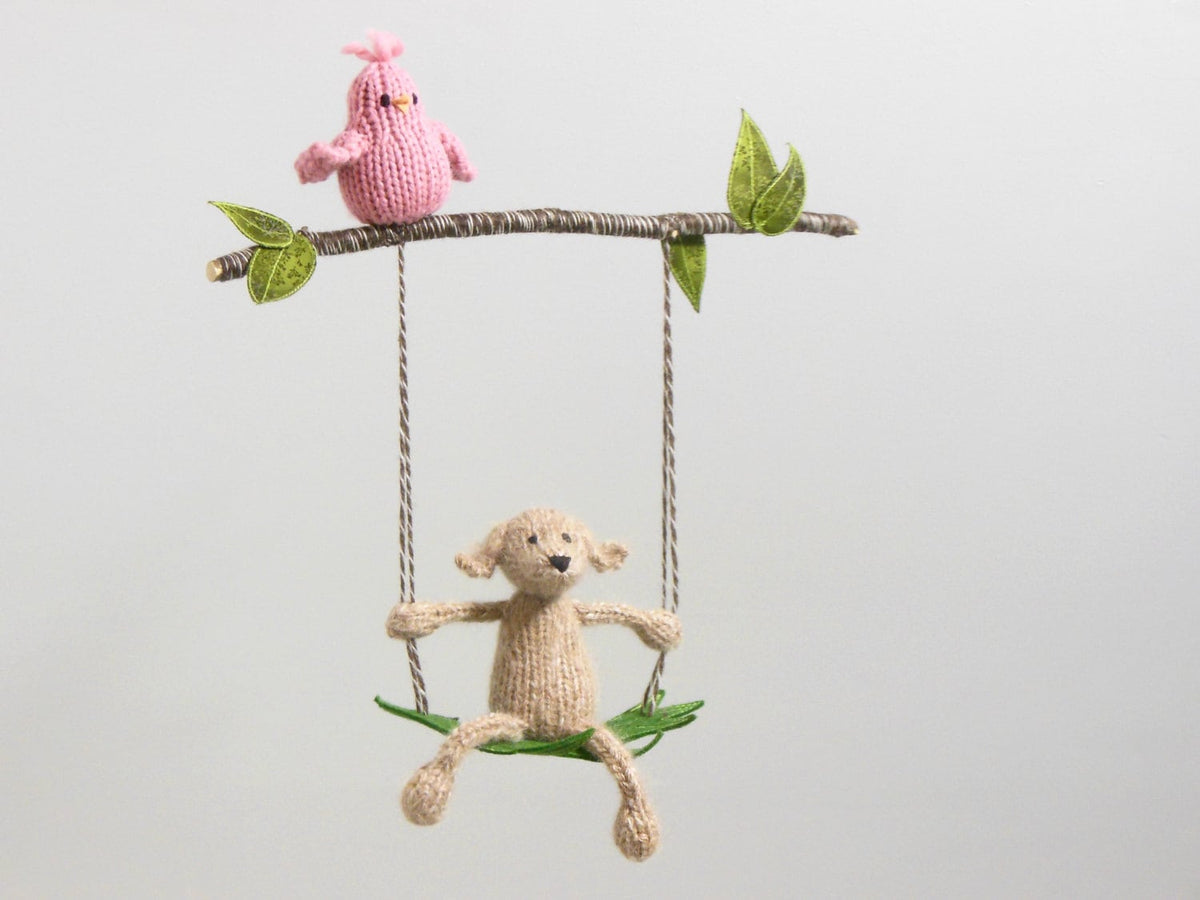 Golden Retriever on a Leaf Swing Mobile