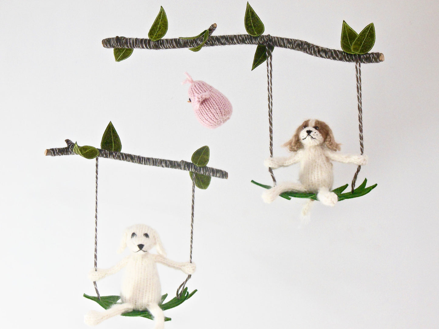 White Bunny and Horse Mobile, Custom Animal Mobile