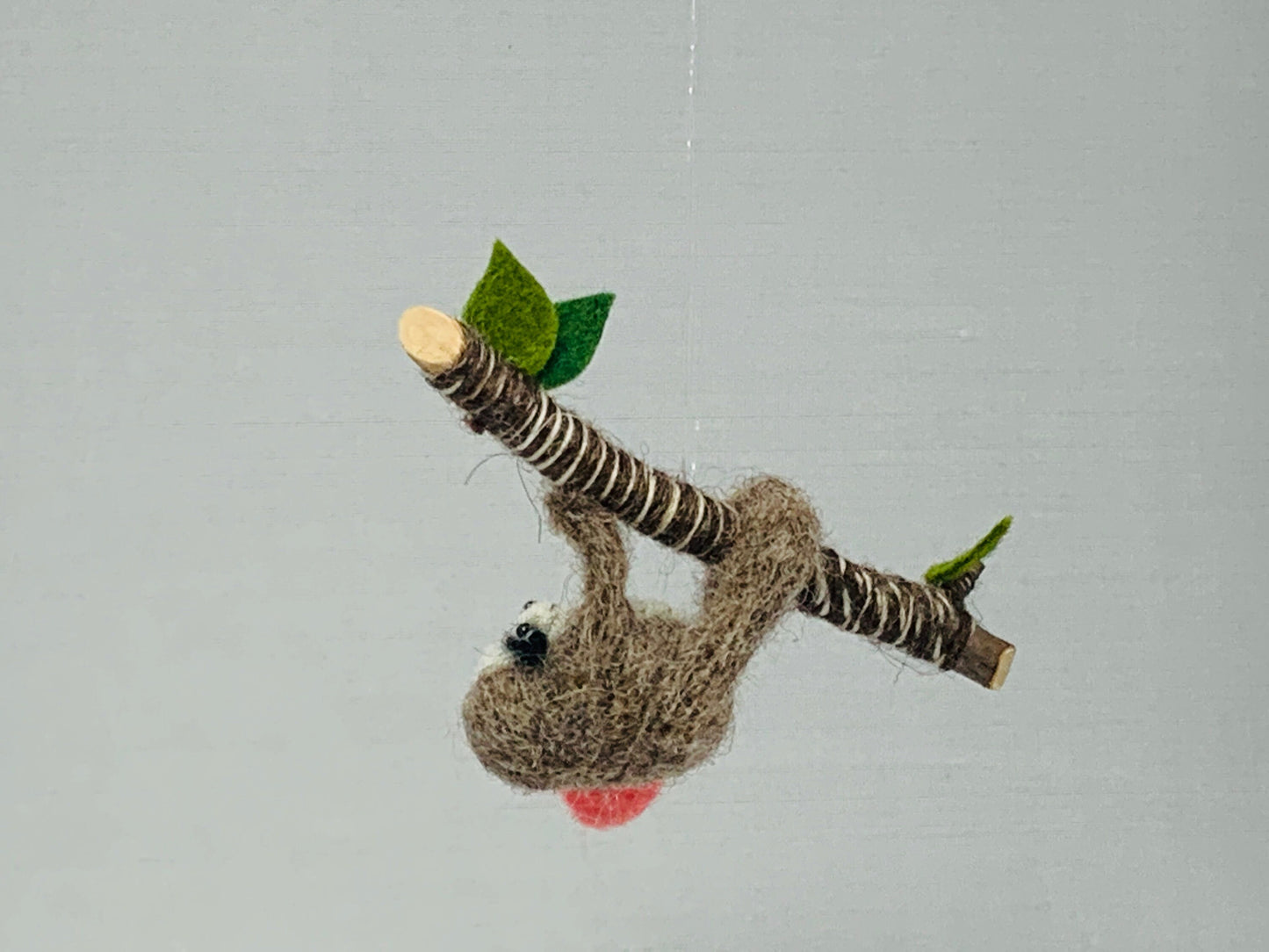 Sloth Ornament, Needle Felted Hanging Sloth Christmas Tree Ornament or Mobile