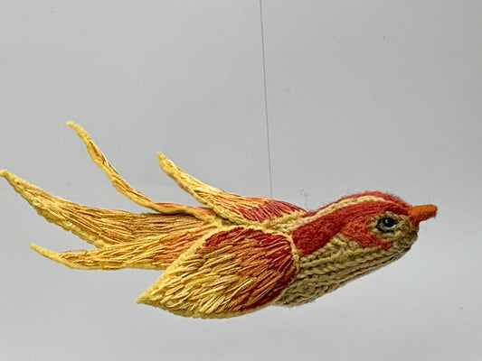 Knit and Embroidered Bird