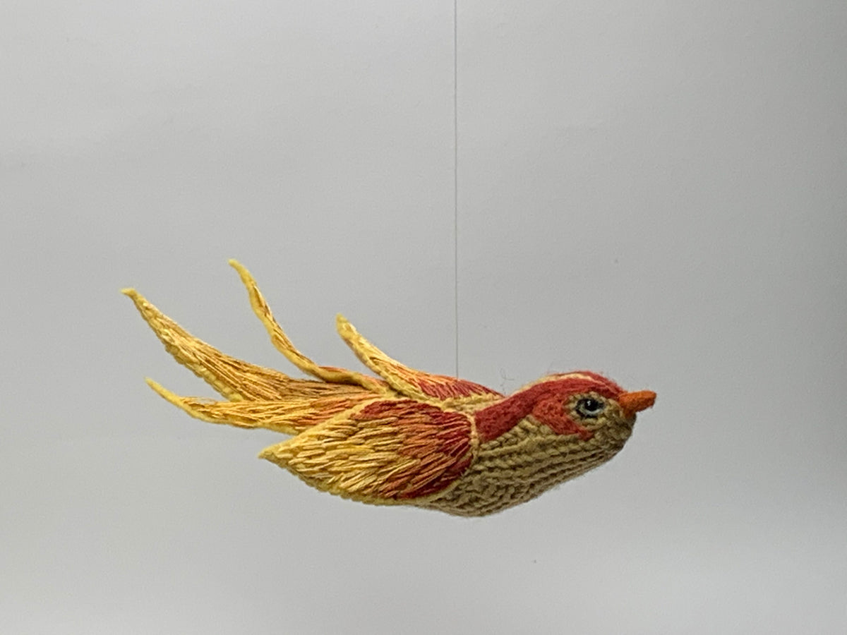 Knit and Embroidered Bird