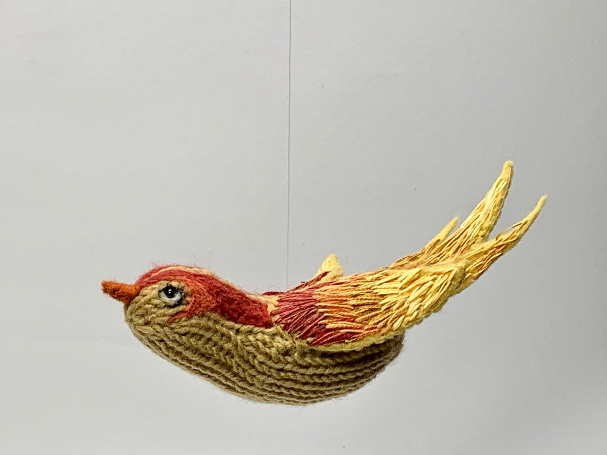 Knit and Embroidered Bird