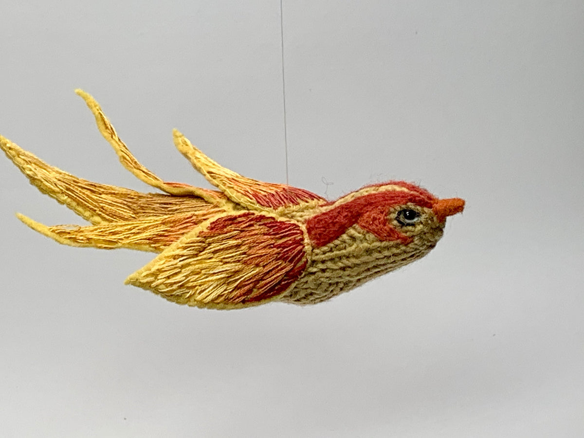 Knit and Embroidered Bird