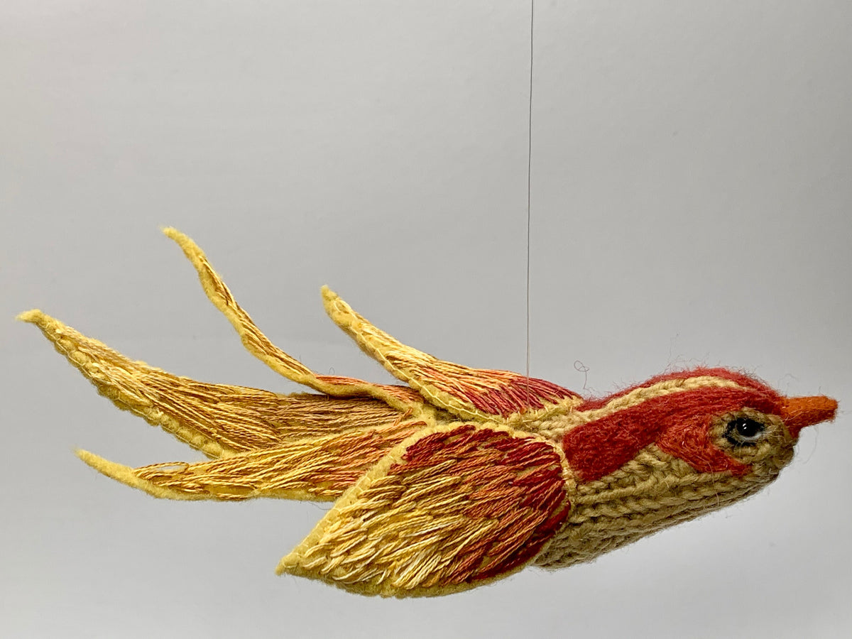 Knit and Embroidered Bird