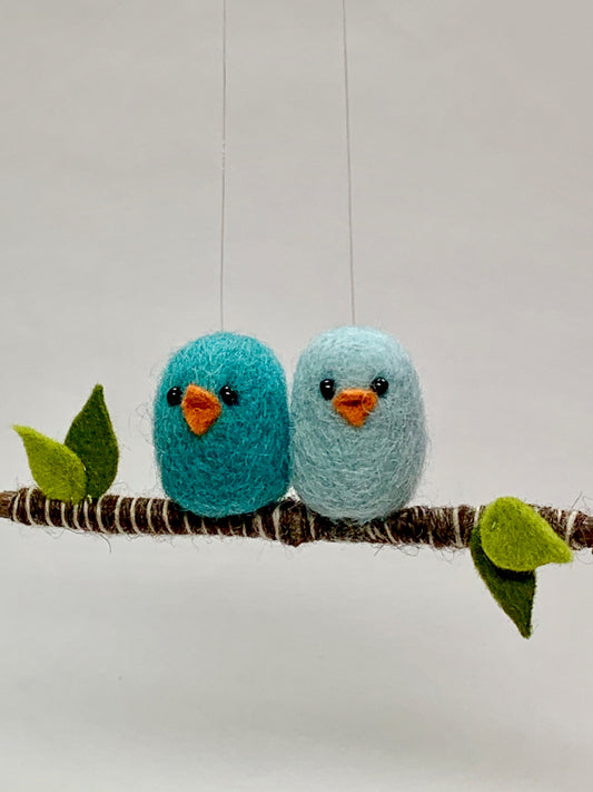 Blue Bird Needle Felted Ornament, Blue Bird Christmas Ornament