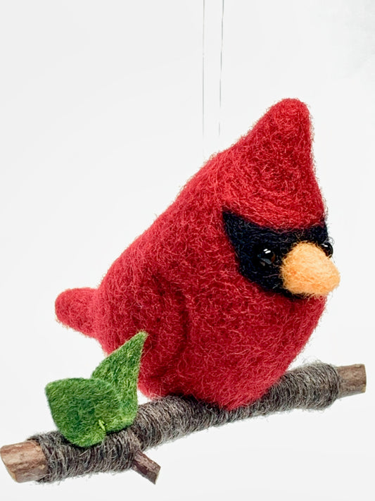 Needle Felting Kit for Beginner, Cardinal Christmas Ornament DIY Kit