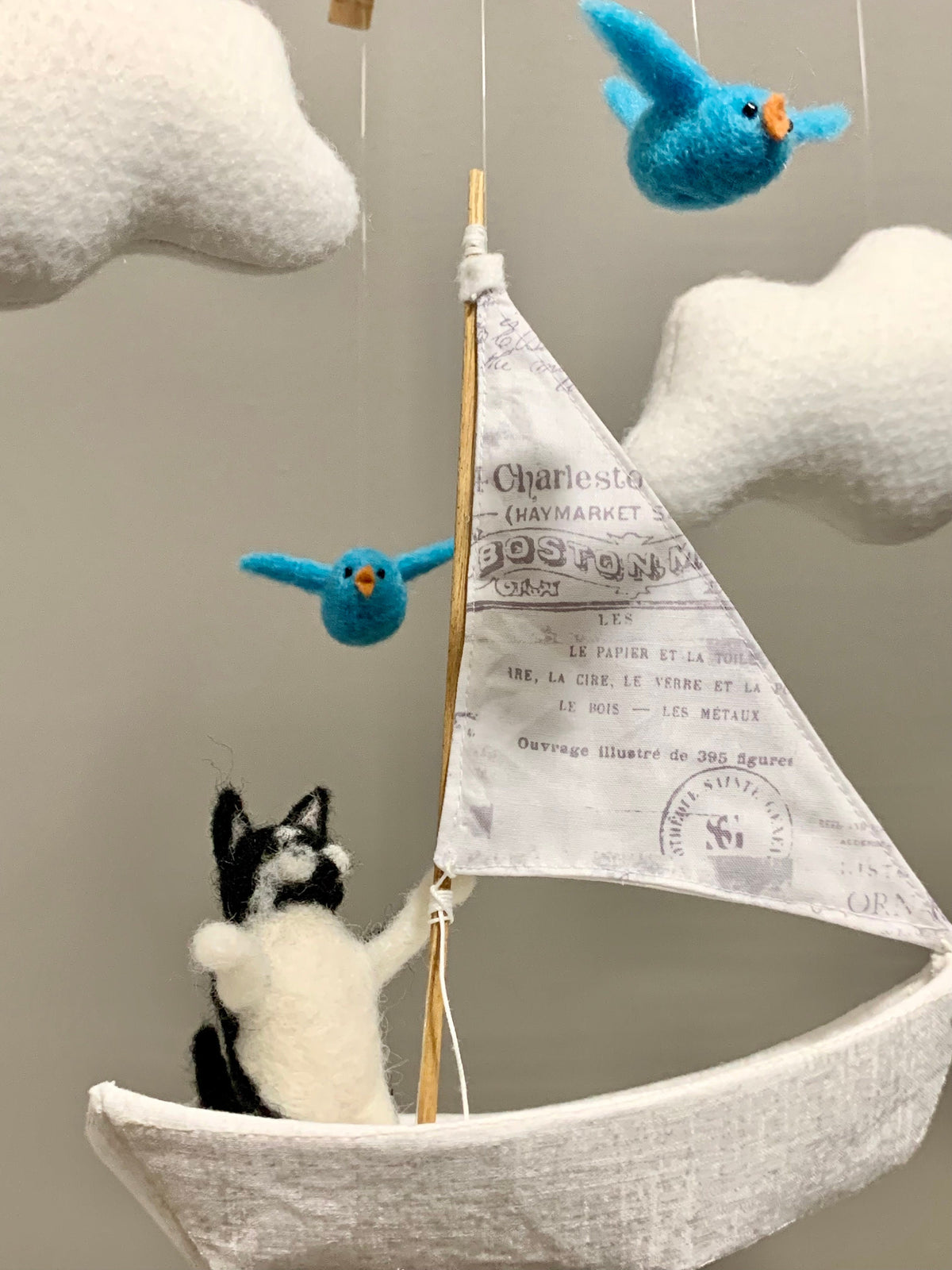 Sailboat Mobile - Dog and Cat Nursery Mobile