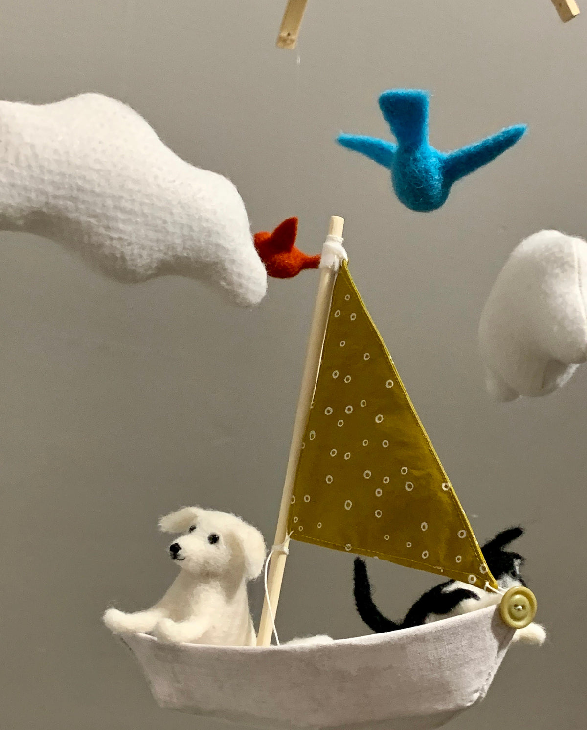 Sailboat Mobile - Dog and Cat Nursery Mobile
