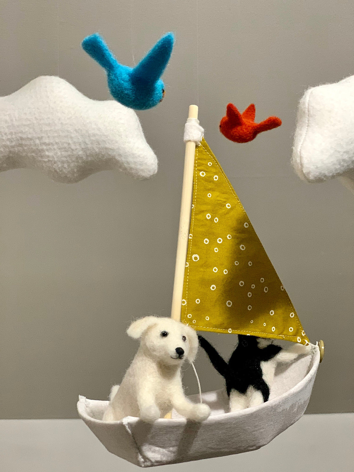 Sailboat Mobile - Dog and Cat Nursery Mobile