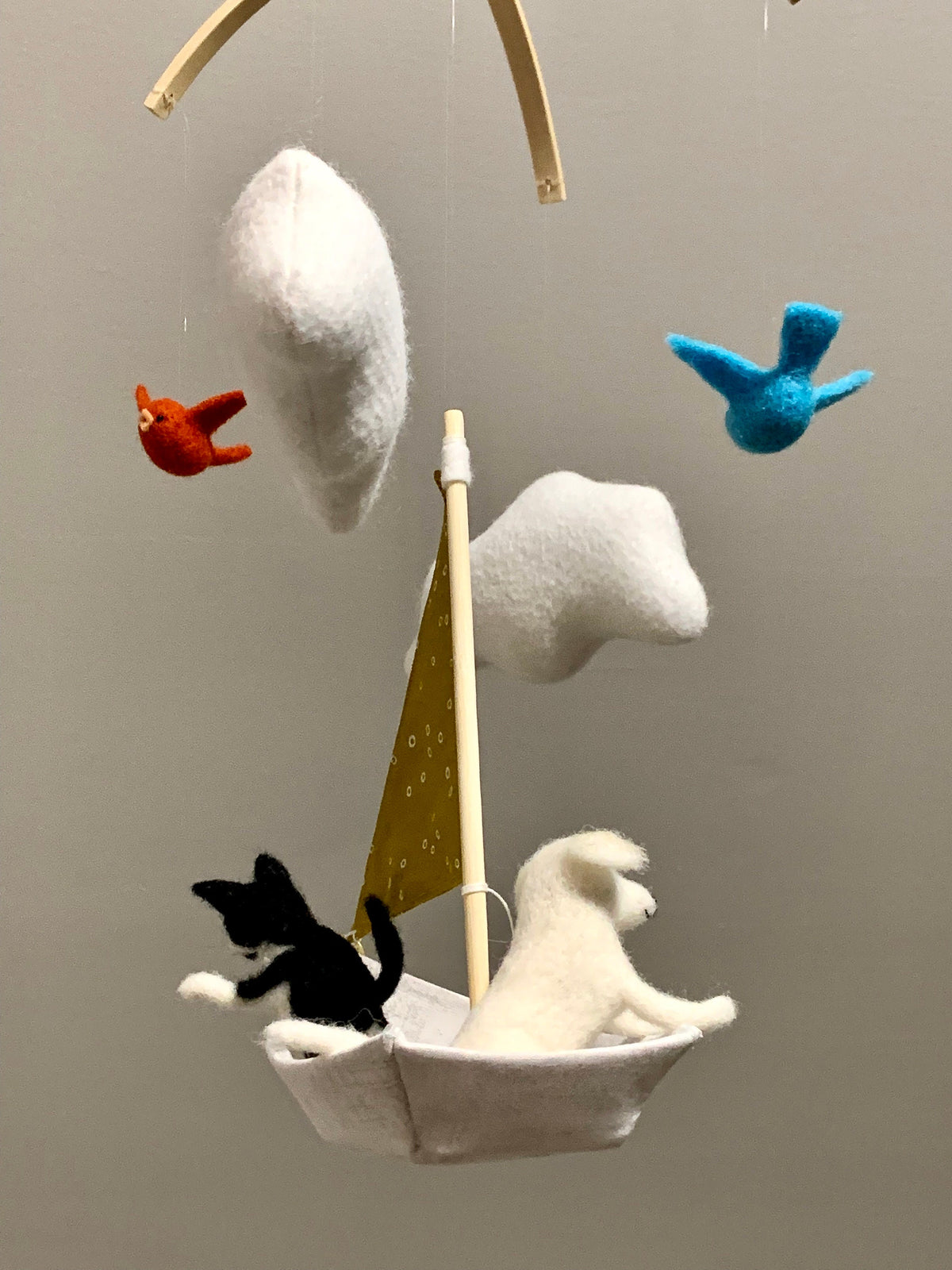 Sailboat Mobile - Dog and Cat Nursery Mobile