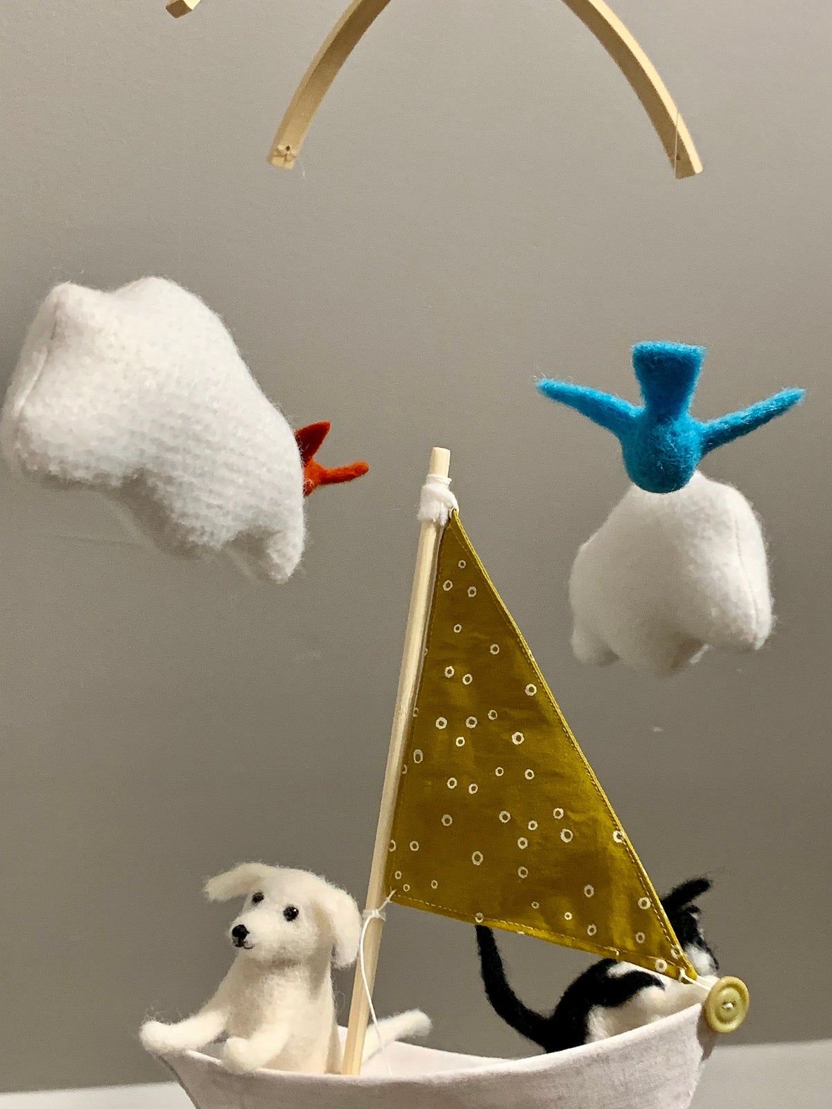 Sailboat Mobile - Dog and Cat Nursery Mobile