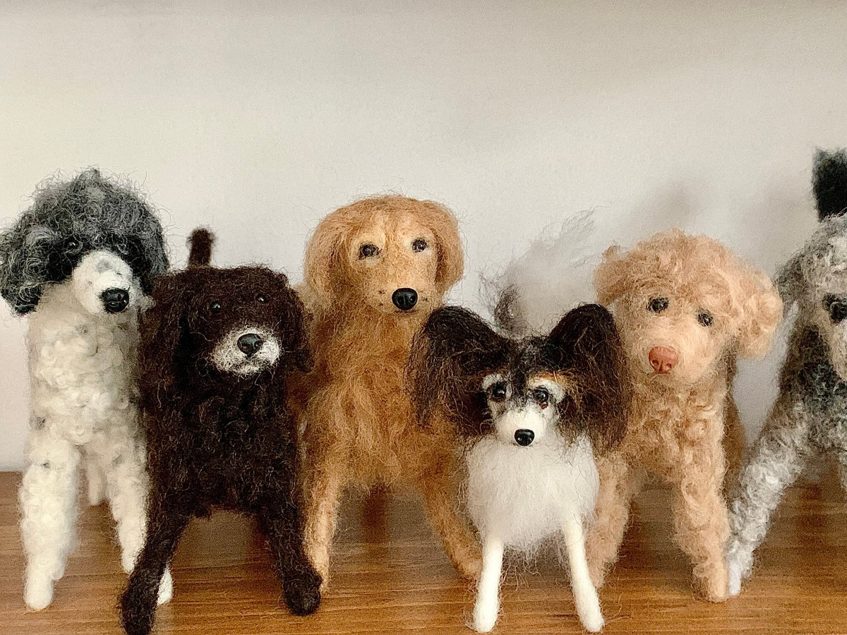 Dog Sculpture, Custom Needle Felted Pet Replica, Pet Portrait from Photo