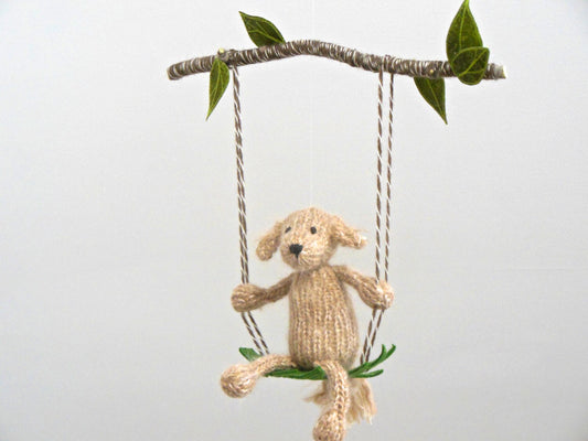 Golden Retriever on a Leaf Swing Mobile