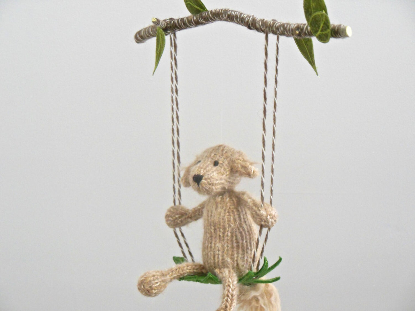 Golden Retriever on a Leaf Swing Mobile