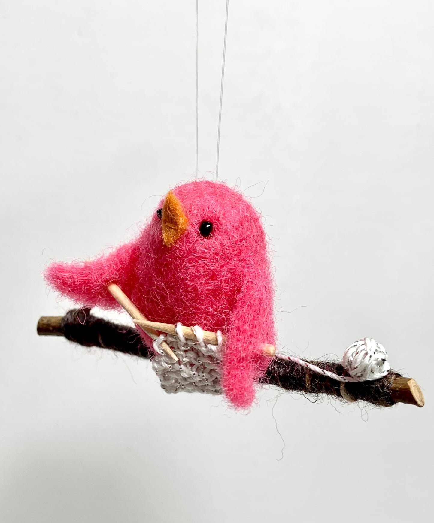 Knitting Bird Ornament