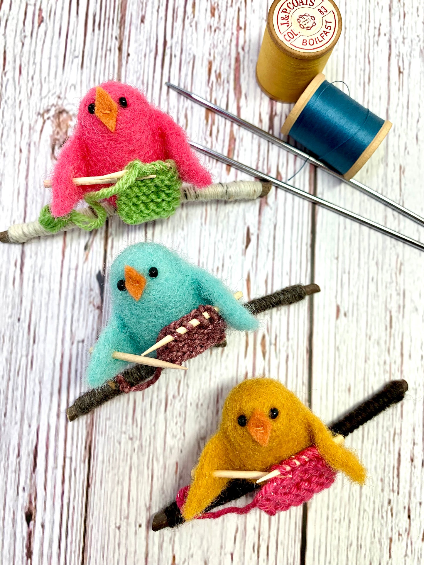 Knitting Bird Ornament
