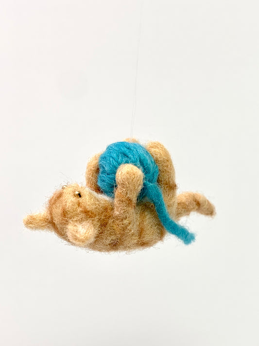 Cat Holding Yarn Ball Ornament