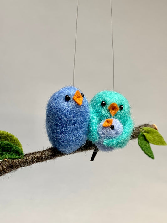 Blue Bird Family Ornament