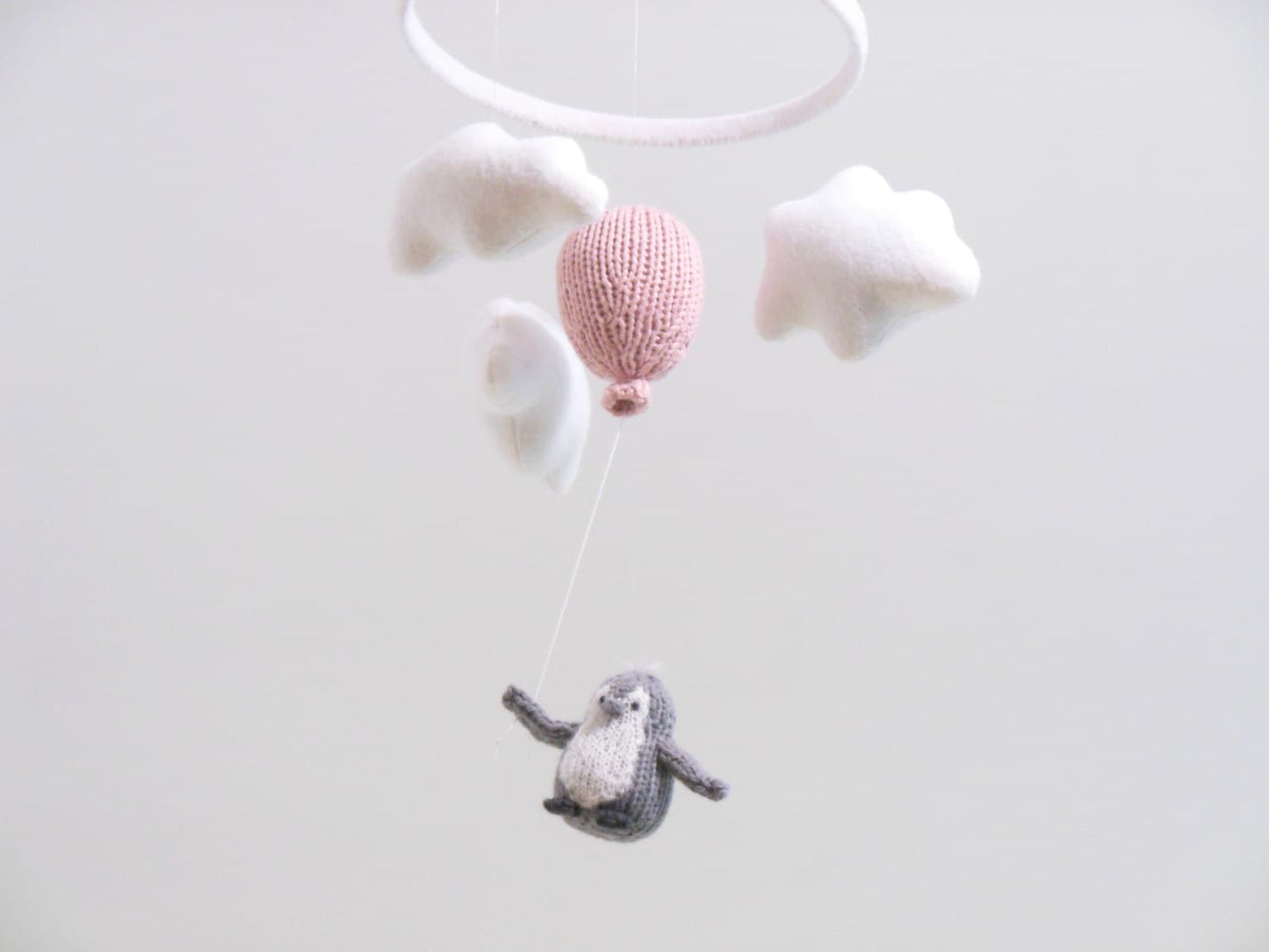 Penguin Baby Mobile, Cloud Balloon Mobile, Penguin Nursery Mobile, Penguin Nursery, Balloon Hanging Mobile, Baby Mobiles, Traveler,