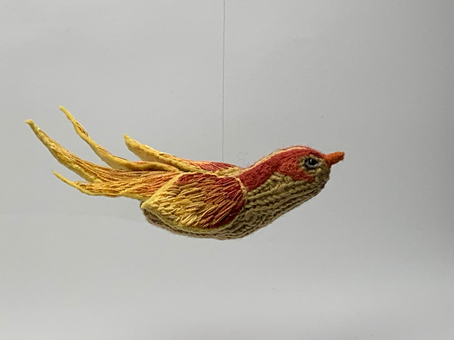 Knit and Embroidered Bird