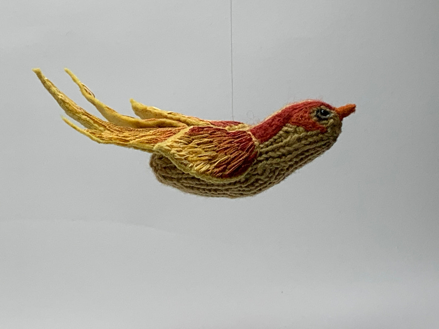 Knit and Embroidered Bird