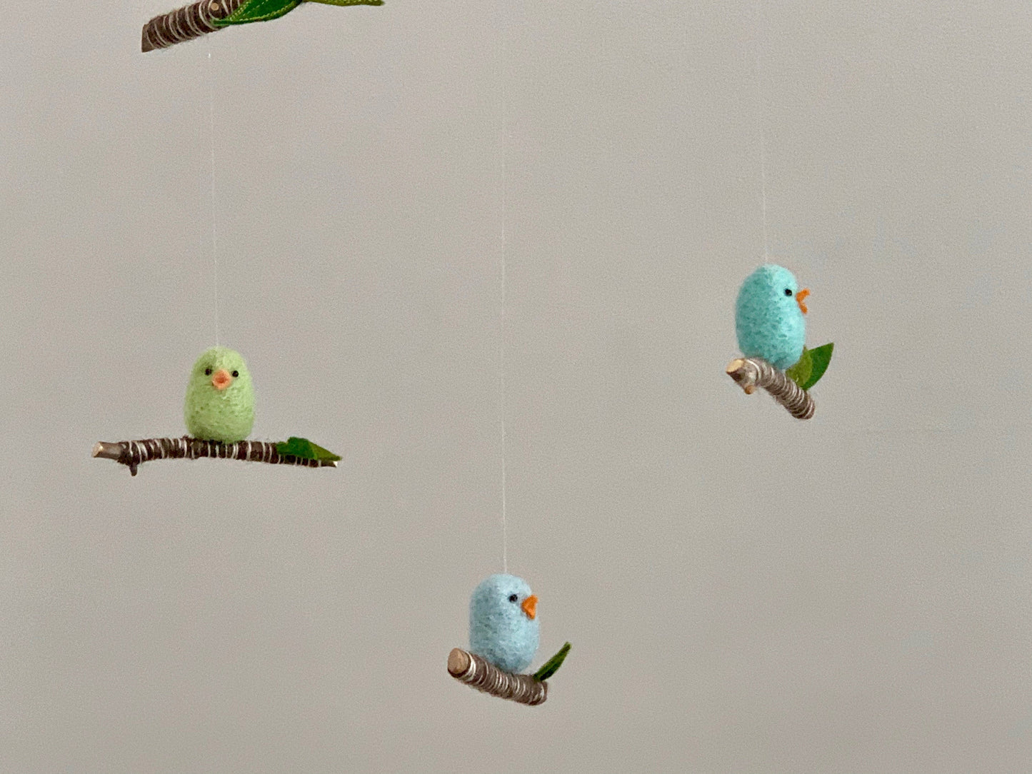 Colorful Bird Mobile, Needle Felted Woodland Decor